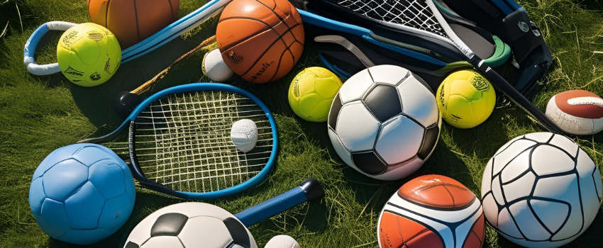 Various sporting equipment